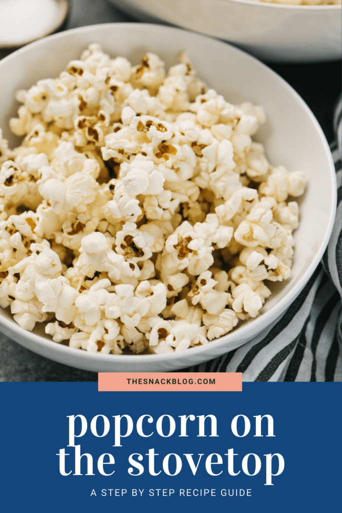 Pinterest image for homemade popcorn with three fats.